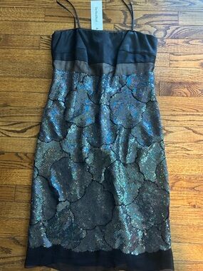 The Limited Black Strapless Iridescent Sequin Cocktail Dress